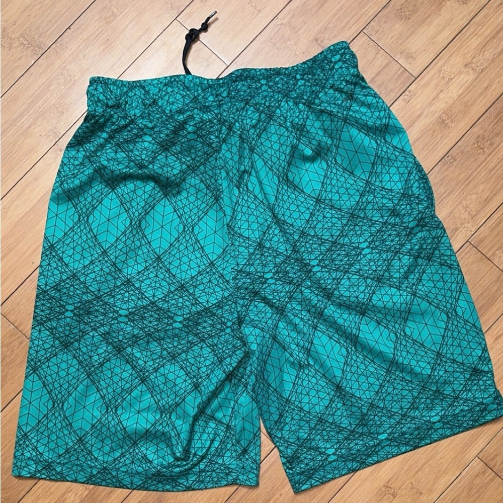 Nike Black and Green Dri-FIT Shorts - Picture 2 of 3